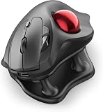 Nulea トラックボールマウス ワイヤレス チルトスタンド付き Bluetooth/2.4G/USB 3台同時接続 充電式 4段階DPI 人間工学 親指操作 右利き 6ボタン 進む/戻るボタン搭載 PC/ノート/Windows/Mac/iPad対応 無線 M501 赤