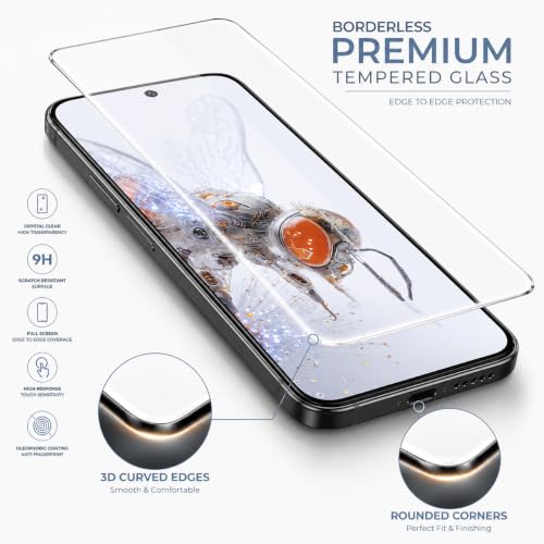 Image of ArmourPro 3D Borderless Tempered Glass for Tecno Pova 7 Pro and Tecno Pova 7, HD Clear Curved Edge to Edge Screen Protector, 9H Hardness, Oleophobic Coating, Case Friendly | Pack of 1