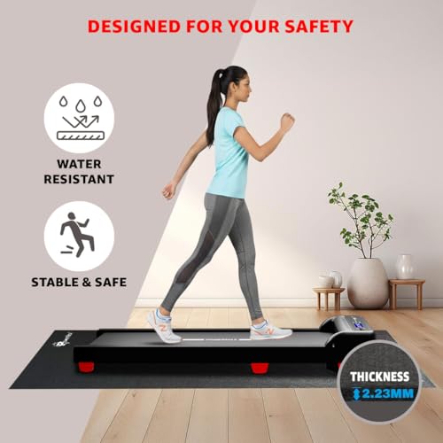 Image of PowerMax Fitness PMM-09 High-Density Treadmill Mat | SBR & PU Synthetic Material | Anti-Slip Surface, Shock Insulation, Noise & Vibration Reduction | Protects Floor & Gym Equipment | Easy-to-Clean