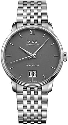 MIDO Baroncelli Big Date - Swiss Automatic Watch for Men - Grey Dial - Case 40mm - M0274261108800