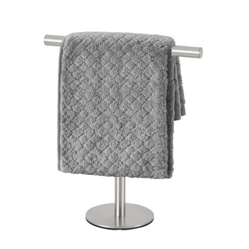 Toallero de acero inoxidable con base estable para tocador de baño 2