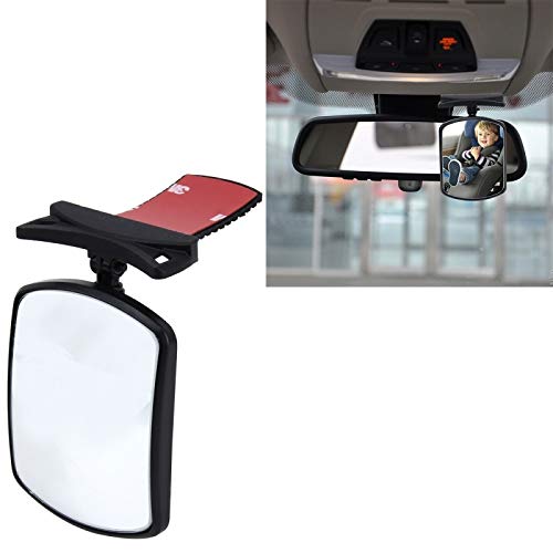 3R Universal fit Interior Rear View Blind Spot Adjustable Wide Angle Mirror for Car and Truck (Black)