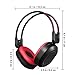 PIXNOR Foldable Wireless Headphone Portable FM Stereo Headset Radio (Black Red)
