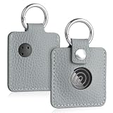 対応 AirTag 保護ケース レザー Tile Mate対応保護カバー AirTag ケース キーホルダー カラビナ付き 取り付け簡単 軽量/全面保護/耐衝撃/擦傷防止 車のカギ/犬猫/荷物/子供/バッグ に掛ける（ブルー） [並行輸入品]