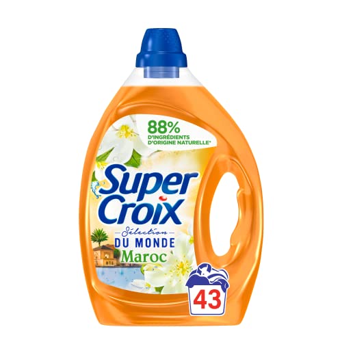 Super Croix Maroc – Lessive Liquide – 43 Lavages (2.15L) – Lessive Parfumée – Fleur d Oranger & Lait d Amande