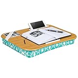 LapGear Designer Lap Desk with phone holder - Aqua Trellis - Fits up to 17.3 Inch laptops - Style...