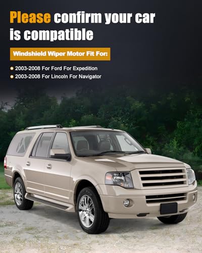 Image of ROADFAR Rear Windshield Wiper Motor Fit for Ford for Expedition 2003-2008 | Fit For Ford For Expedition 2003-2008|For Lincoln For Navigator 2003-2008|Replace 2L1Z17508BA|6L1Z17508AA|8 Pins