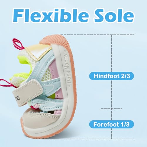 Toddler Boy Girl Sneakers Fixed-tie Flexible Baby Walking Running Tennis Athletic Shoes4