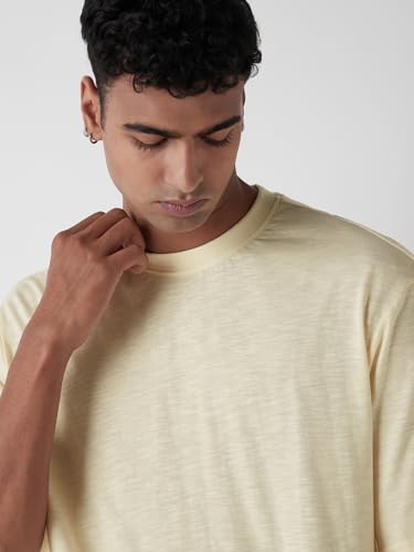 Image of Bewakoof Men's Solid Oversized Fit Half Sleeve Round Neck T-Shirt Air 1.0 | | Lightweight | Multipurpose