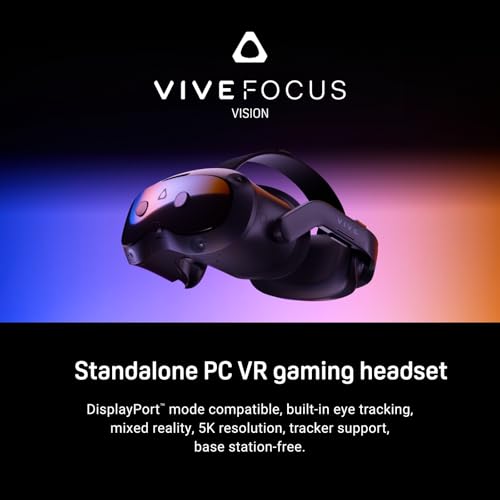 HTC Vive Focus Vision Bundle— Mixed Reality and PC VR Headset Plus Controllers — Consumer Edition Plus Vive Wired Streaming Kit — DisplayPort Mode Compatible - Image 3