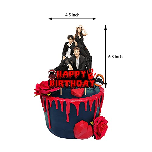 De Vampire Diaries Verjaardagsfeestversieringen Leveringsset voor kinderen met gelukkige verjaardag Banner, Cake Topper, Cupcake Toppers, ballonnen voor feestdecoraties - Image 4