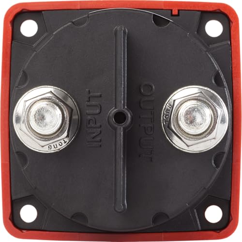 Image of Blue Sea Systems On /Off Battery Isolator Switch With Locking Key, Red, 6006 m‑Series