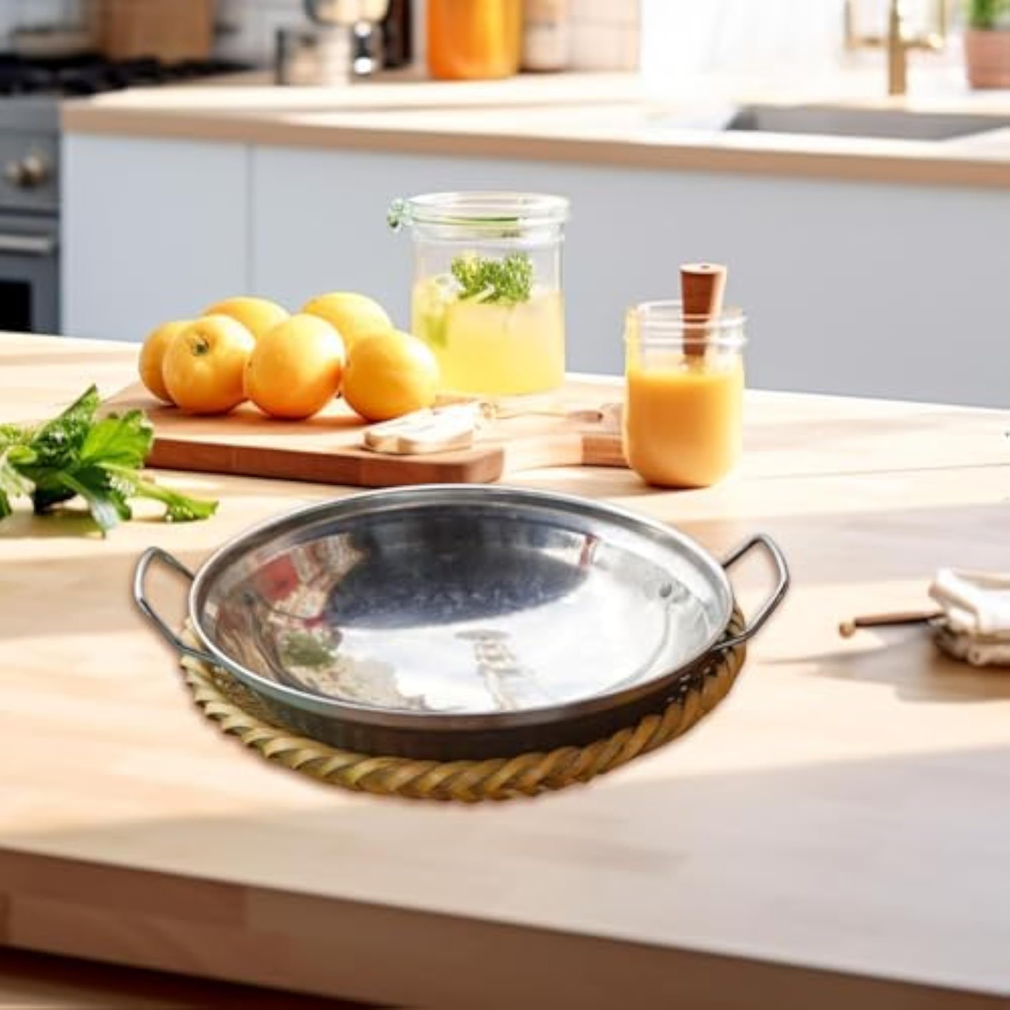 Boho Round Woven Placemat for Kitchen Patio Table Outdoor