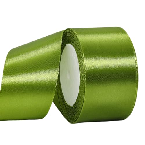 Cinta De Satén Ancho 50mm,Cinta Regalo Verde Militar,22m Seda Raso-Inta De Lazo,Cinta De Tela Para Envolver Regalos,Manualidades,Ramo De Novia,Cinta De Raso Para Decoración De Recuerdos De Boda