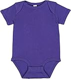 RABBIT SKINS Baby Bodysuit Girl & Boy | Newborn 0-3 Months to 24 Month Toddler, Snap Easy Closure (4400) Purple, 6M