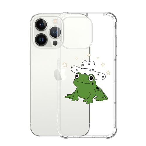 CARLOCA Compatible with iPhone 13 Pro Case for Girl,Clear with Cowboy Hat Frog Pattern Design Plastic Shockproof TPU Bumper Protective Case for iPhone 13 Pro - image 3