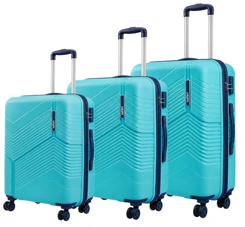 Image of Safari Carter Hard-Sided Polypropylene Luggage Trolley Bag, 3 Years Warranty (Cyan-Color Matching, Set of 3 (55 /67 /76))