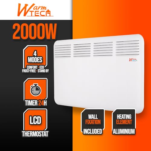 Chauffage mural 2000W programmable avec thermostat électronique performant
