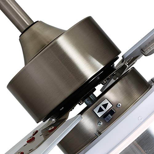 Finxin Indoor Ceiling Fan Light Fixtures Remote Led 52 Brushed Nickel Ceiling Fans For Bedroom,Living Room,Dining Room Including Motor,Remote Switch #TOP3