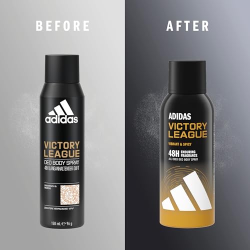 Image of Adidas Victory League 48H Deodorant Body Spray 96g for Men | Long Lasting Fresh Fragrance | Non Staining Vegan Formula | Daily Use Mens Deo Spray | Body Odour Protection | Sporty Masculine Scent