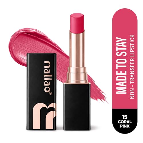 Image of Maliao Made To Stay Lipstick | Non-Transfer Lipstick | Matte Finish | Long-Lasting & Smudge-Proof Formula | Comfortable All-Day Wear | Coral pink | 3.8g