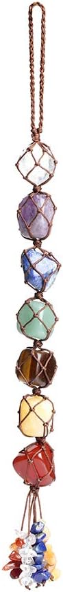 Handmade Crystal Window Car Hanging Ornaments 7 Chakra Home Decoration Feng Shui Ornament Yoga Meditation Car Decoration Tumbled Palm Stones Christmas Decorations Ornaments