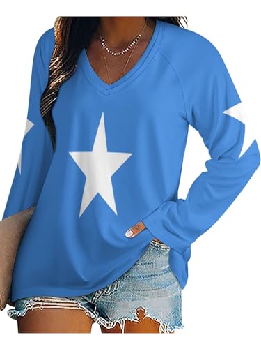Blusa Mujer Elegante Camiseta Manga Larga De Negocios Larga Manga Camisas Cuello En V Bandera De La Estrella Somalí Túnica Moda Casual Trabajo Túnica Verano Tops Otoño T Shirts