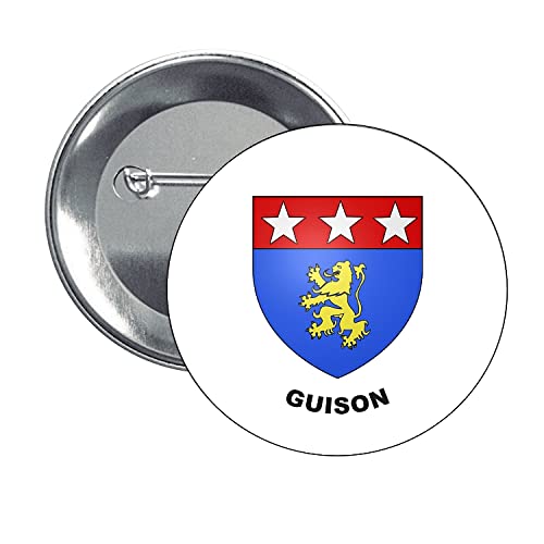 BUTTON BLASON ARMORIAL FAMILLE GUISON VIVARAIS FRANCE