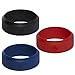 3 Pack Fire Silicone Wedding Ring Set for Men 9mm x 2mm, Navy Dark Blue Black Red, not Rubber Silicone Wedding Band for Men