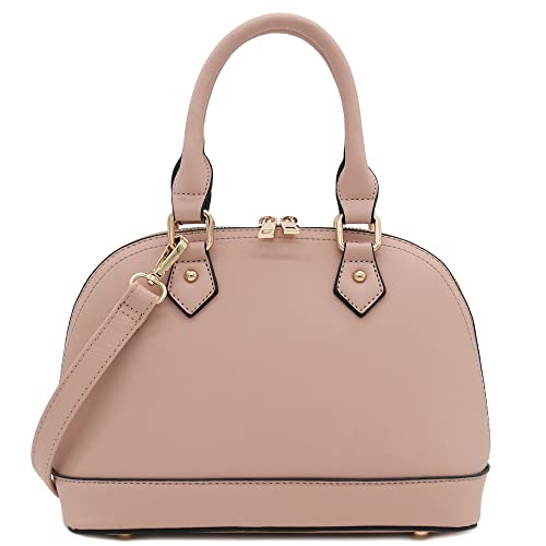 Bolso con cremallera Saffiano Classic Dome, Rosado (Dusty Pink), Talla única