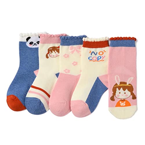 Kids Crew Socks Little Boys Girls Fashion Cotton Athletic Socks 5 Pairs