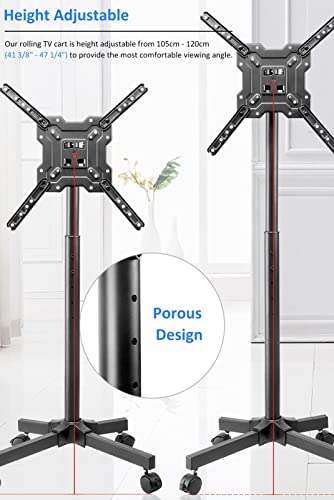 Soporte móvil para TV de 17 a 50 pulgadas, ajustable y con ruedas miniatura 4