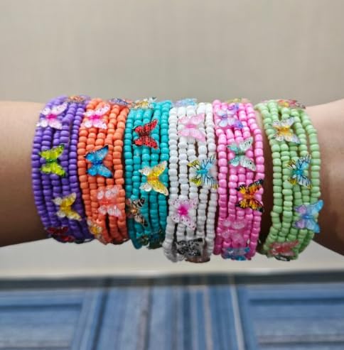 XAM Bohemian 5-Layer Butterfly Beaded Bracelet - Colorful Beaded Jewelry, Perfect for Summer, Festivals, or Casual Wear, Boho Style Accessory4