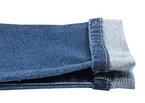 Kidscool Space Kids pernas viradas para cima faixa elástica interna jeans macio lavado slim jeans, A