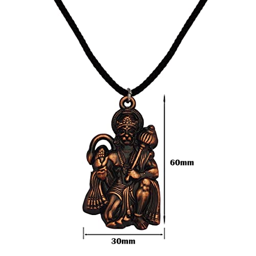 M Men Style Hindu Lord Bajrangbali Hanuman idol Monkey God of Devotion Locket With Silver Cotton Dori Pendant Necklace For Men And Women SPn2022792