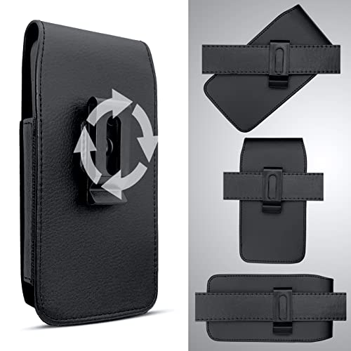Pitau Holster For Iphone 14, 14 Pro, 13, 13 Pro, 12, 12 Pro, Xs, X, 11, 11 Pro, Xr, Vertical Cell Phone Belt Holder Case With Belt Clip Carrying Pouch Cover (Fits Phone With Protective Case On) Black #TOP3