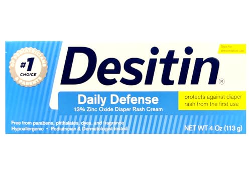 Image of Desitin Daily Defense Baby Cream with Zinc Oxide to Treat, Relieve & Prevent Diaper Rash, Hypoallergenic, Dye, Phthalate & Paraben-Free, 4 Oz