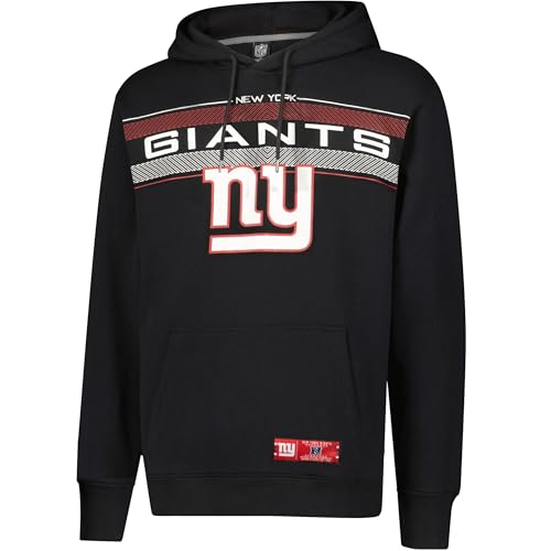 Ultra Game NFL Official Adults Super Soft Pullover Hoodie Sweatshirt - Warm Polyester Blend - Unisex, New York Giants, Black, Small