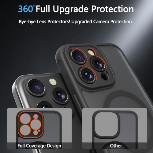 Image of for iPhone 15 pro Case [Compatible with Magsafe]Translucent Matte Phone Cover, [10 FT Military Grade Drop Protection] Slim Durable Shockproof Protective Bumper (Black Magnetic, iPhone 15 pro)