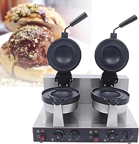 Máquina for hacer gofres de hamburguesas, gofrera comercial, máquina for hacer gofres de helado de 1300 W, for puestos de comida for fiestas en restaurantes, de un solo cabezal
