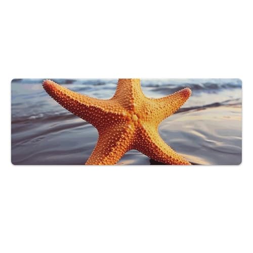 Grand tapis de souris étanche avec base en caoutchouc motif étoile de mer