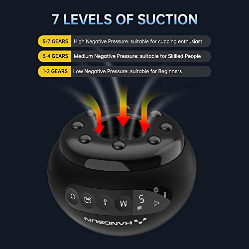 Hangsun Upgraded Cupping Set, Electric Cupping Massager for Promoting Cell Renewal, Smart Cupping Therapy Set with Red Light Therapy, 7 Levels of Suction, 3 Temperatures and 2 Modes Scraping Massage - Image 3