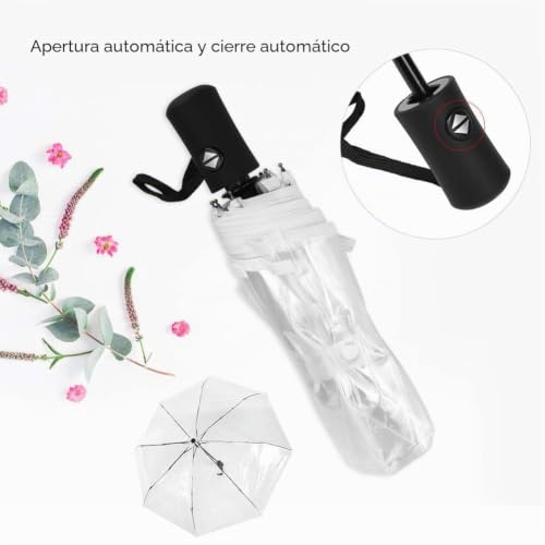 Paraguas automático resistente al viento y transparente AUNMAS compacto de tres piezas 38 cm 3
