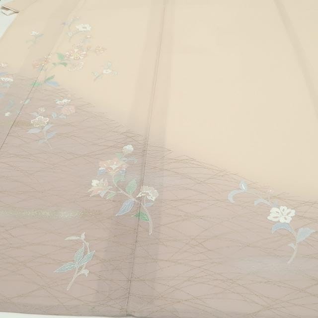 絽 唐花 夏着物 正絹“大人好みに涼の演出”仕付け糸付 訪問着