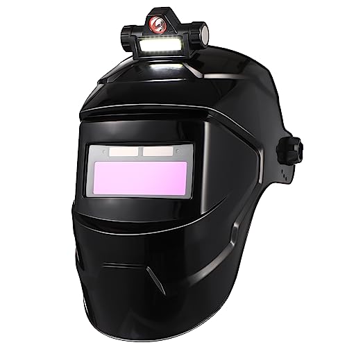 Hemobllo Maschera Da Saldatore Autoscurante Ampio Campo Di Visione Cappuccio Da Saldatura Alimentato Energia Solare Per Protezione Durante Lavori Di Saldatura e Taglio
