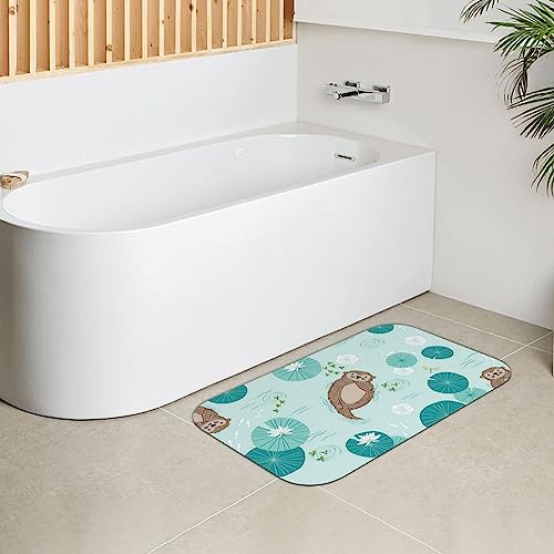 Tapis de bain super absorbant loutres antidérapant de douche