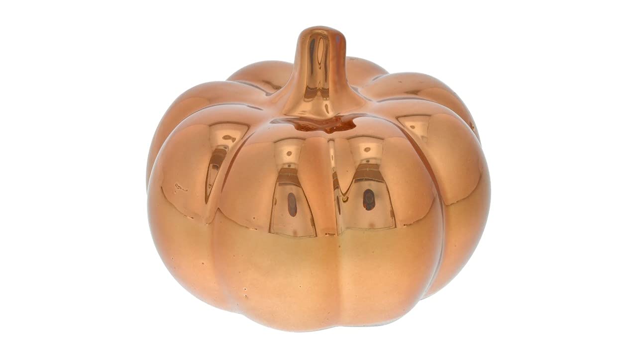 Ceramic Pumpkins, Mini Metallic Pumpkins Set of 3.