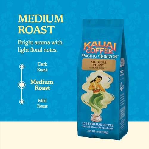 Kauai Hawaiian Ground Coffee, Koloa Estate Medium Roast (10 Ounce) - Gourmet Arabica Coffee From Hawaii's Largest Coffee Grower, Bold, Rich Blend