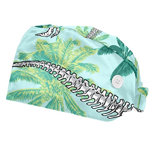Chapeaux de travail dinosaure et arbre tropical : lot de 2 casquettes unisexes