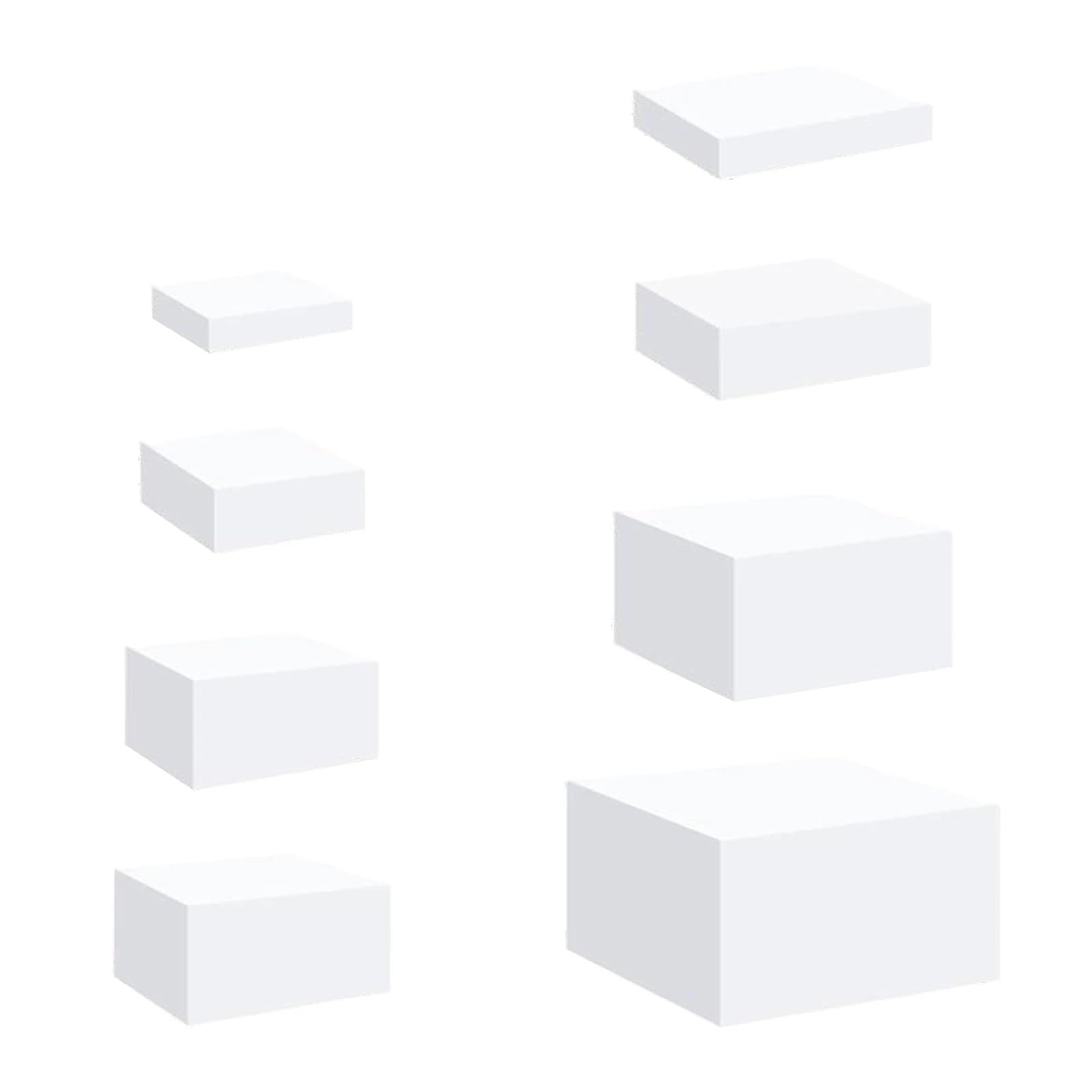 Zymjzbetic Buffet Riser 8pcs Buffet Riser Cube Display Box Nesting Stands for Food Cake Dessert Cakes for Food Display(WHITE)